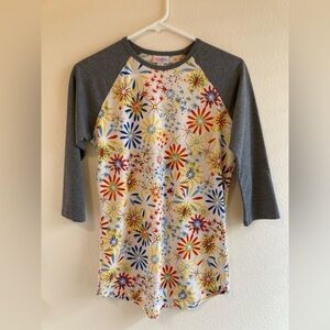LuLaRoe Unisex Randy T - Gray, Red, Blue, Yellow Size XS